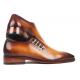 Paul Parkman "927F64" Brown / Camel  Genuine Leather Side Lace Oxfords Shoes.