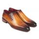 Paul Parkman "927F64" Brown / Camel  Genuine Leather Side Lace Oxfords Shoes.
