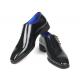 Paul Parkman "981X65" Black Genuine Leather Side Lace Oxfords Shoes..