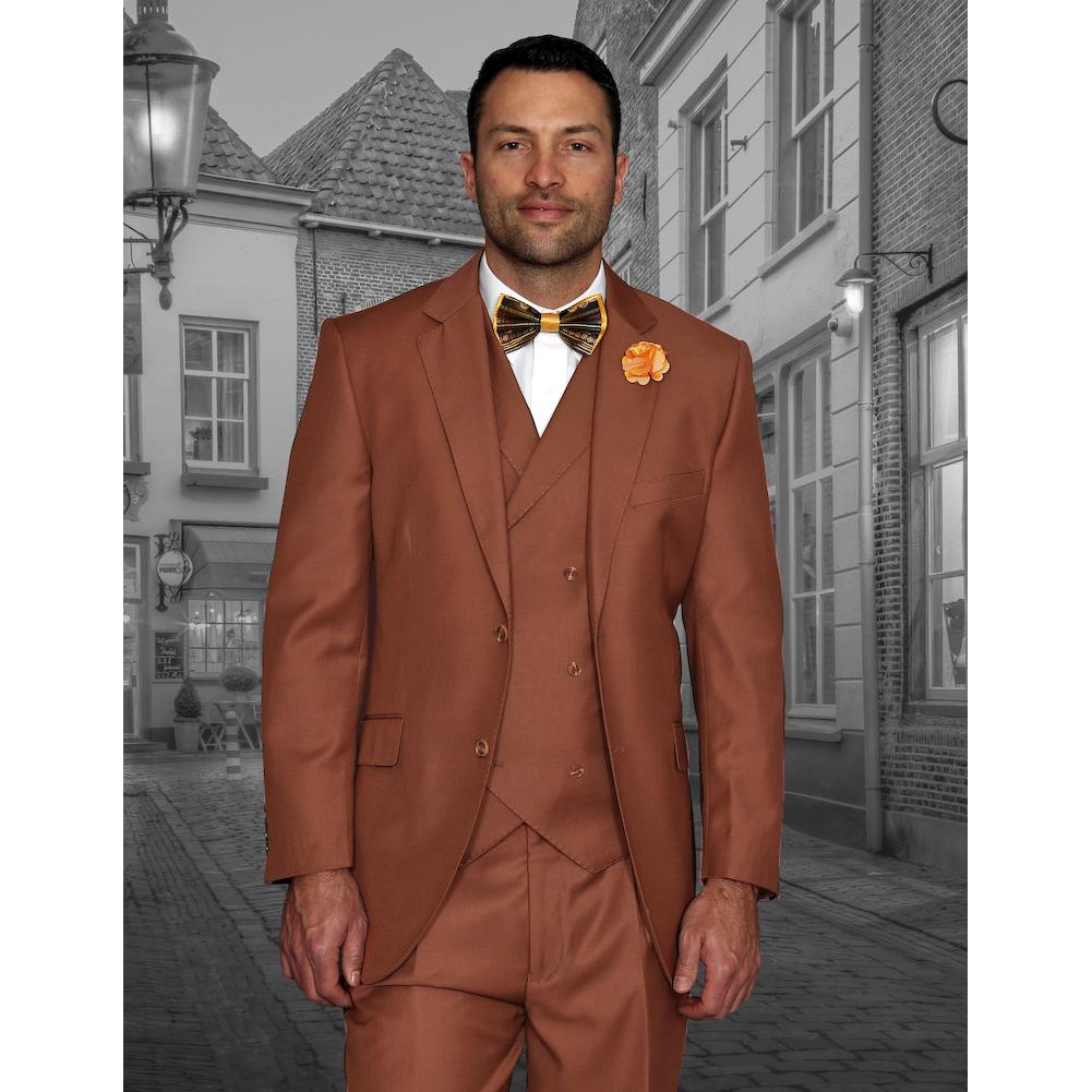 Statement Confidence Messina Copper Brown Super 150's Wool Vested Classic  Fit Suit - $199.90 :: Upscale Menswear 
