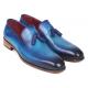 Paul Parkman "66T82-BLU" Blue Genuine Leather Tassel Loafer.