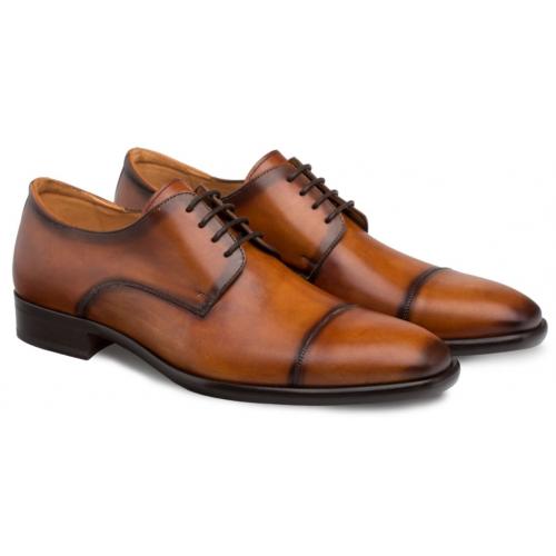 Mezlan "Republic" Tan Genuine Calfskin Cap Toe Oxford Shoes 9053.