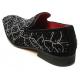 Fiesso Black Genuine Suede Black Stoned Slip On Shoes FI7415.