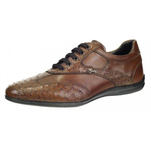 Mauri Tabac Genuine Kango / Ostrich/ Calfskin Oxford Shoes.