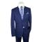 I-Deal Navy Blue / White Windowpane Super 150's Wool Modern Fit Suit AM223-2