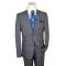 I-Deal Grey / Black / Blue Plaid Super 150's Wool Modern Fit Suit AM225-3