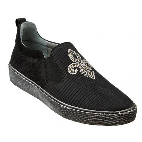 Belvedere "Kane" Black Genuine Nubuck / Lizard Sneakers Y17.