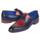 Paul Parkman "101BR55" Bordeaux / Blue Genuine Crocodile / Calfskin Loafer Shoes.