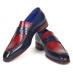 Paul Parkman "101BR55" Bordeaux / Blue Genuine Crocodile / Calfskin Loafer Shoes.