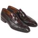 Paul Parkman "19CR11-BRW" Brown Genuine Crocodile / Ostrich Penny Loafer Shoes .