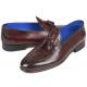 Paul Parkman "4963-BRD" Bordeaux Genuine Crocodile / Calfskin Tassel Loafer Shoes.