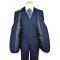 Luciano Carreli Black / Blue Plaid Super 150's Wool Classic Fit Vested Suit 6298-2097