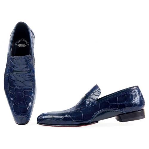 Mauri Wonder Blue Genuine Alligator Oxford Shoes 1195.