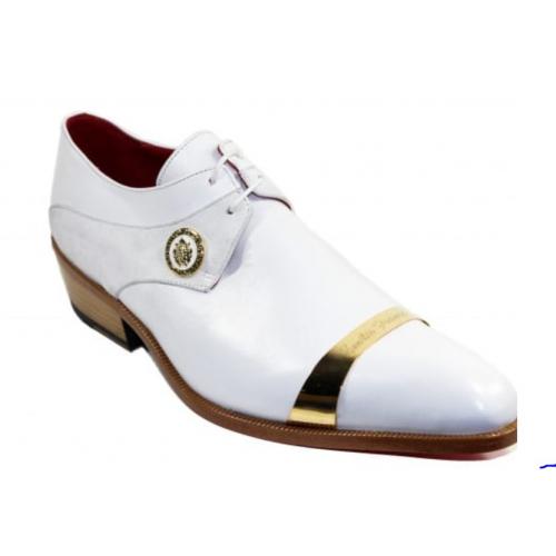 Emilio Franco "EF221" White Genuine Calfskin Oxford Shoes.