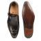 Mezlan "G121" Black Genuine Calfskin Wing Tip Monk Strap Shoes.