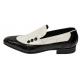 Mauri 4875 Black / White Genuine Alligator / Ostrich Spat-Style Loafer Shoes