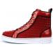 Fiesso Red Genuine Leather High Top Sneaker Shoes FI2364.