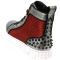 Fiesso Silver / Red Genuine Leather High Top Sneaker Shoes FI2362-2.
