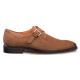 Mezlan "Praga'' Tan Genuine Suede Plain Toe Monk Strap Shoes 9127.