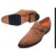Mezlan "Praga'' Tan Genuine Suede Plain Toe Monk Strap Shoes 9127.