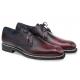 Mezlan "Vladimir'' Burgundy / Black Genuine Calfskin Plain Toe Oxford Shoes 9209.