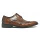 Carrucci Cognac Genuine Calfskin Hand Braided Leather Woven Oxford Shoes KS886-14.