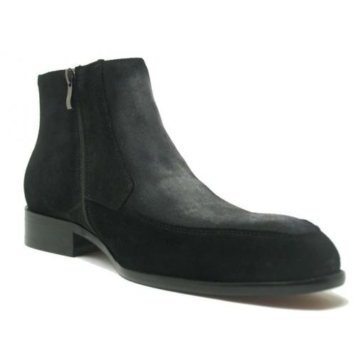Carrucci Black / Grey Genuine Suede Two Tone Chelsea Boots KB478-107ST.