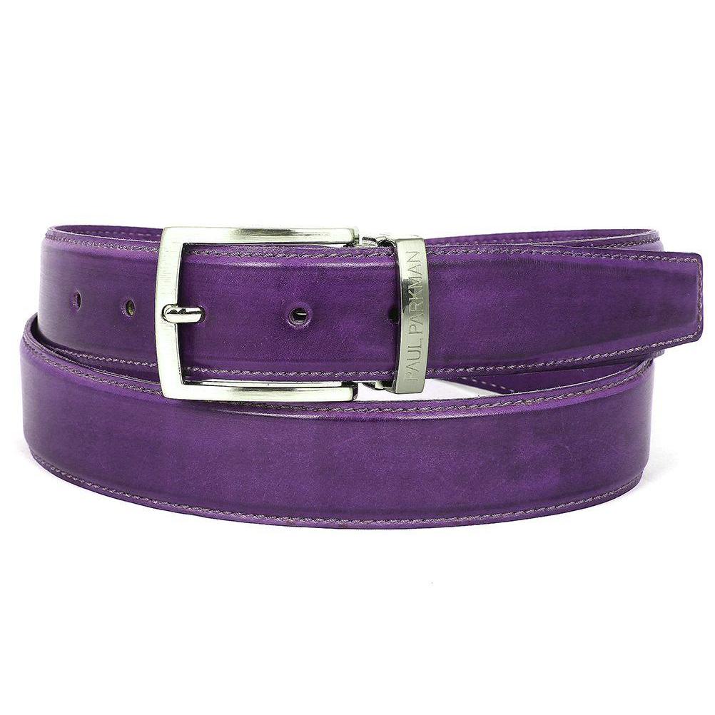 Paul Parkman B01-PURP Purple Genuine Calfskin Leather Hand-Painted Belt ...