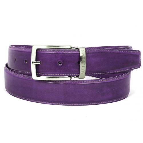 Paul Parkman "B01-PURP" Purple Genuine Calfskin Leather Hand-Painted Belt.
