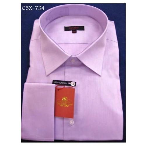 Axxess Lavender Cotton Modern Fit Dress Shirt With French Cuff C5X-734.