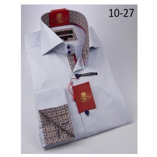 Axxess White Cotton Modern Fit Dress Shirt With French Cuff 10-27.