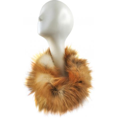 Winter Fur Ladies Natural Red Genuine Fox Knitted Cowl Neck Scarf W23S01RF.