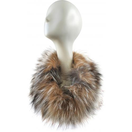 Winter Fur Ladies Crystal Genuine Fox Knitted Cowl Neck Scarf W23S01CY.
