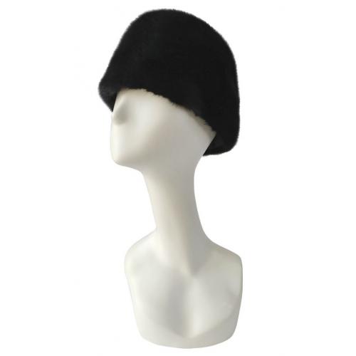Winter Fur Black Genuine Mink Hat M59H06BK.