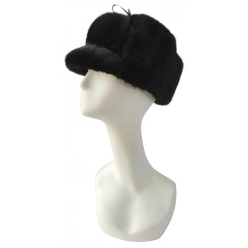 Winter Fur Black Genuine Mink Hat M59H02BK.
