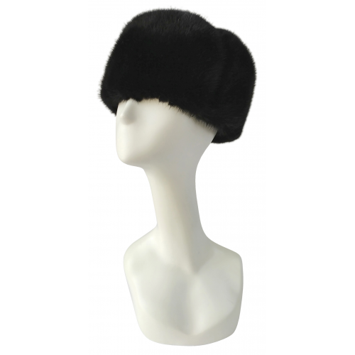 Winter Fur Black Genuine Mink Hat M59H03BK.