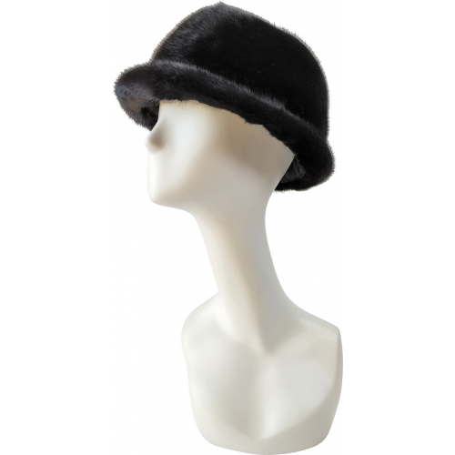 Winter Fur Black Genuine Mink Hat M59H04BK.