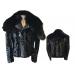 Winter Fur Black Genuine Diamond Mink Motorcycle Jacket M49S01BK.