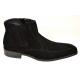 Carrucci Black Calfskin Suede Leather Chelsea Boots KB478-107S