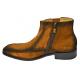 Carrucci Camel Burnished Calfskin Suede Leather Chelsea Boots KB478-107S