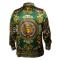 Prestige Hunter Green / Gold Satin Medusa / Greek Design Long Sleeve Shirt PR-301