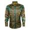 Prestige Hunter Green / Gold Satin Medusa / Greek Design Long Sleeve Shirt PR-301