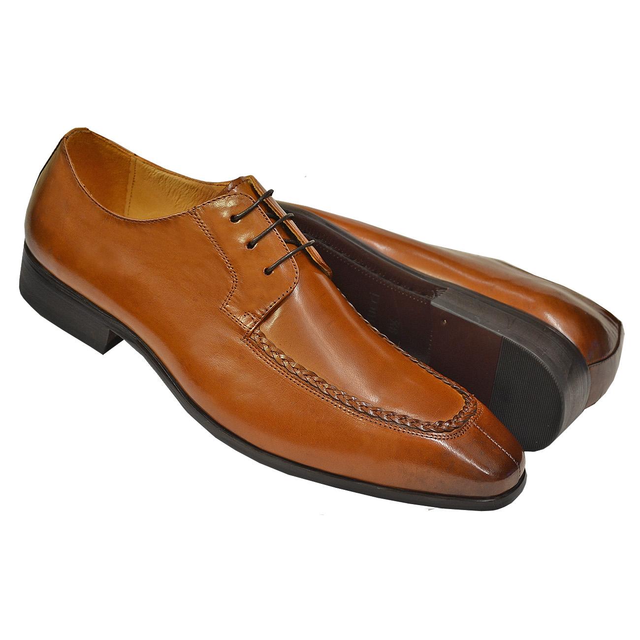 Men's Dress/Casual Shoes Cognac Carrucci Cap Toe Leather Oxford 