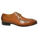 Carrucci Cognac Hand Burnished Calfskin Leather Moc Toe Lace-Up Shoes KS524-203