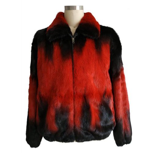 Winter Fur Red Genuine Full Skin Mink Bomber Jacket M59R01RDT.