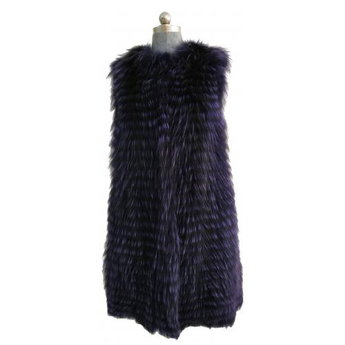 Winter Fur Ladies Purple Genuine Fox Fur Vest 18V08PP.