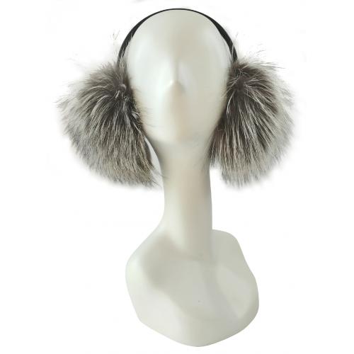 Winter Fur Silver Genuine Fox  Ear Muff EM5301SF.
