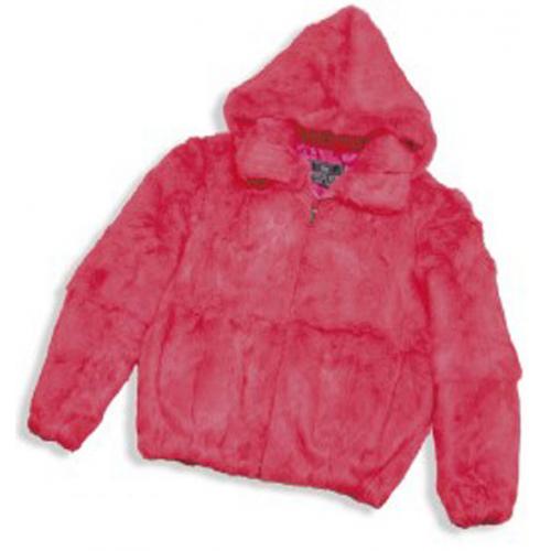 Winter Fur Ladies Pink Skin Rabbit Jacket With Detachable Hood W05S04PK.