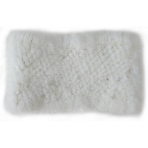 Winter Fur Ladies White Genuine Mink Cowl Neck Scarf W09S01WT.