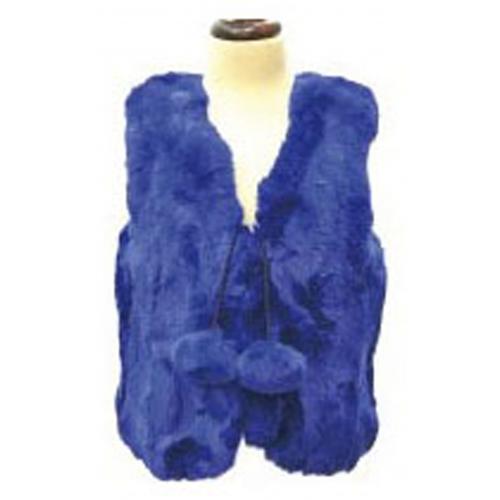 Winter Fur Kids' Royal Blue Genuine Rex Rabbit Vest K08V01RB.